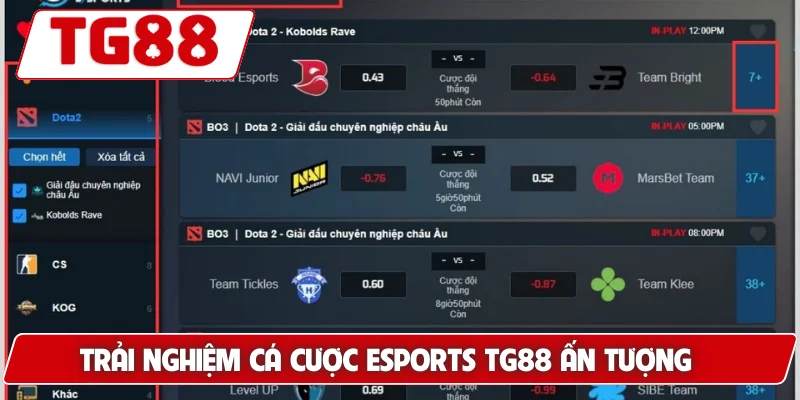 Cá Cược Esports Tại TG88 – Cơ Hội Thắng Lớn Mỗi Ngày 5 Trải nghiệm cá cược esports TG88 ấn tượng
